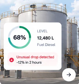 Diesel storage tanks at an industrial site