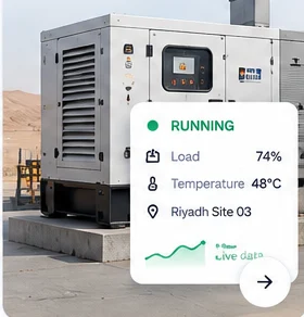 Industrial diesel generator on a site
