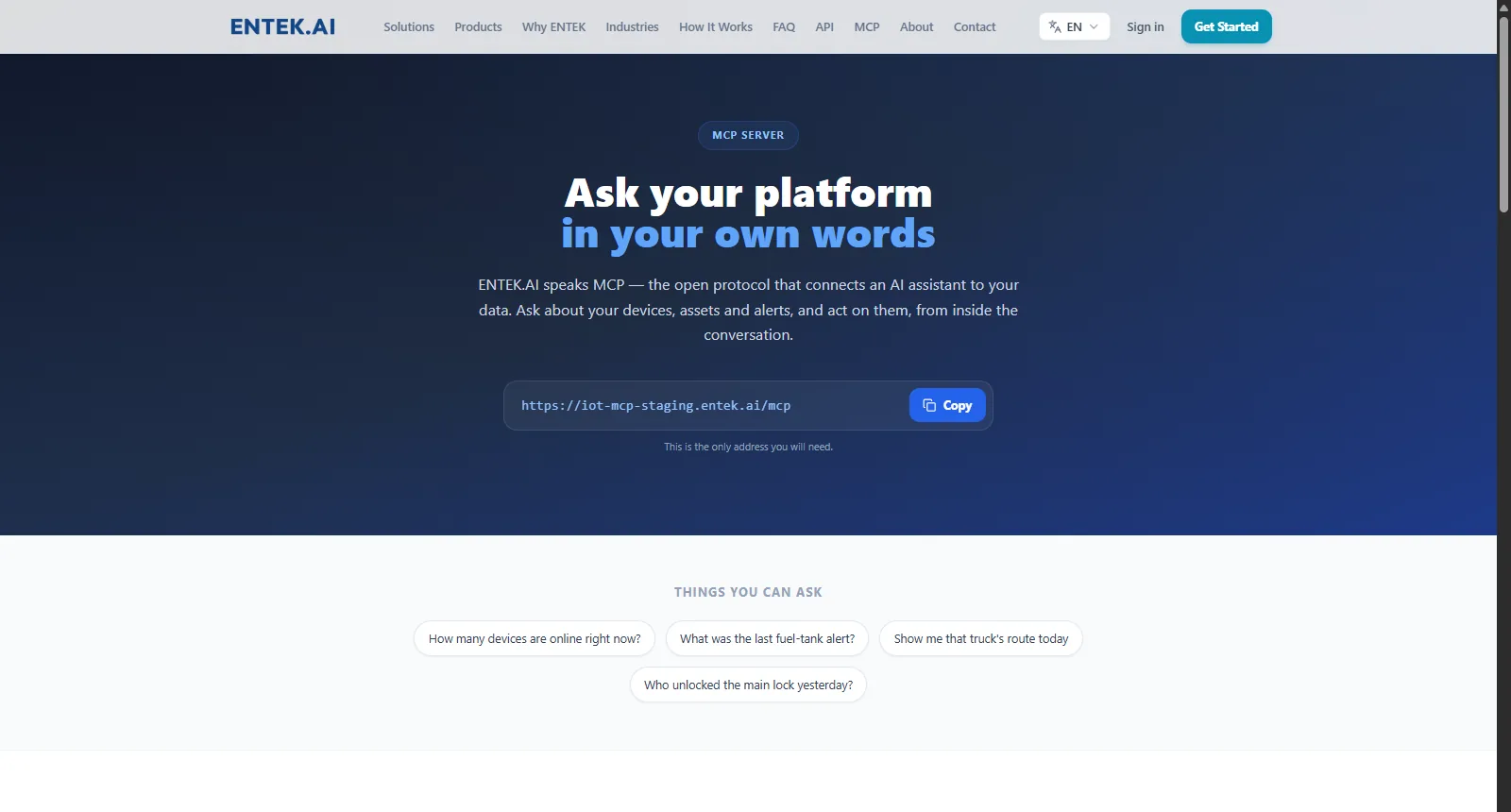 Connect an AI assistant through MCP