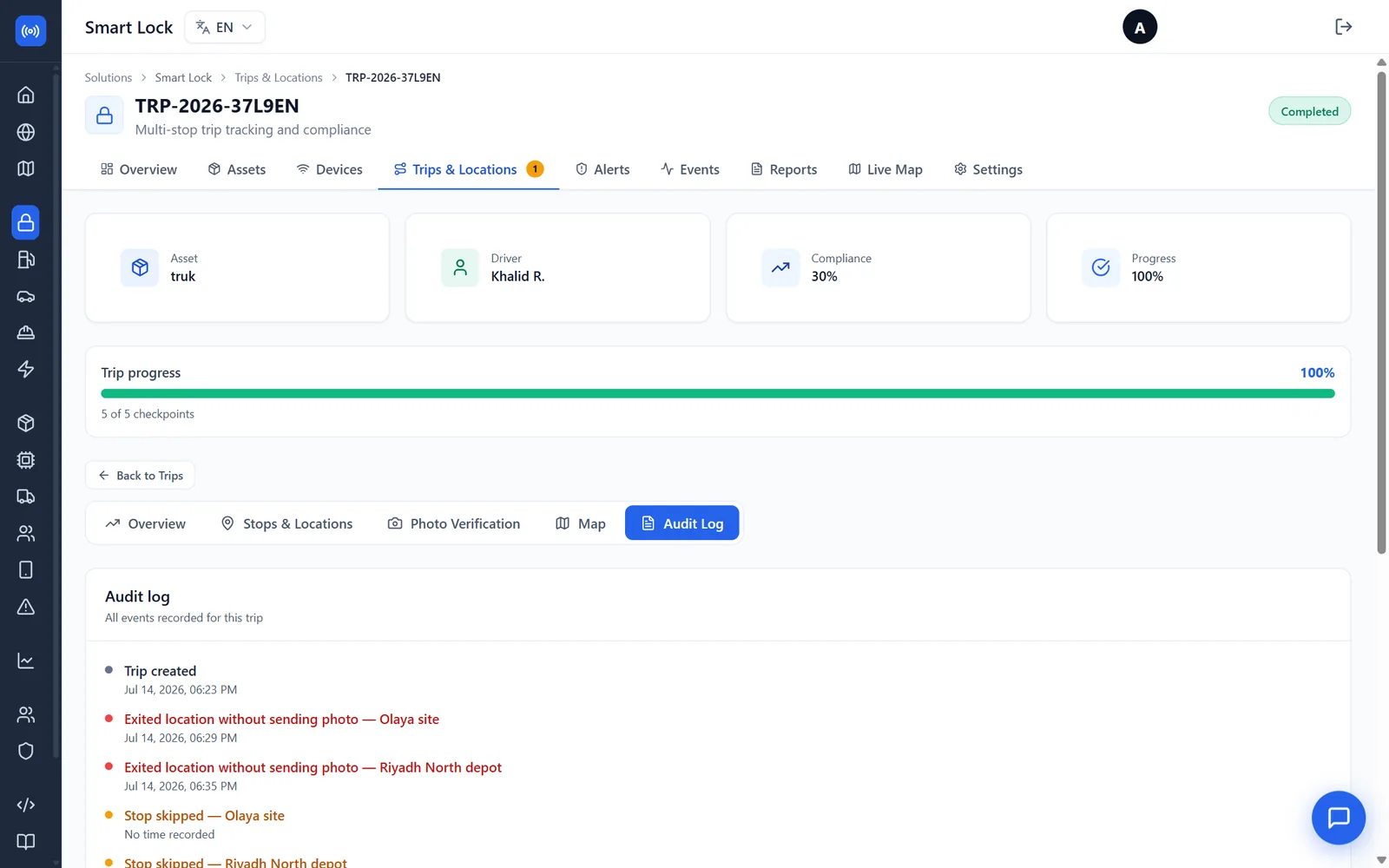 Read the audit log and export reports