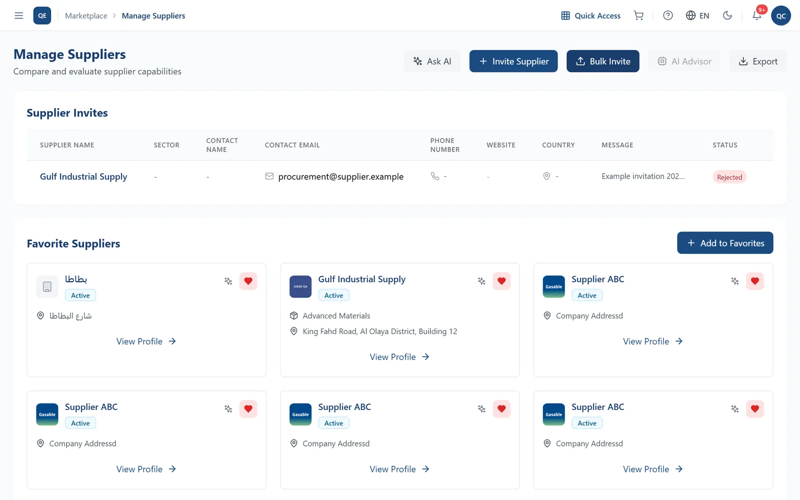 Open Compare Suppliers